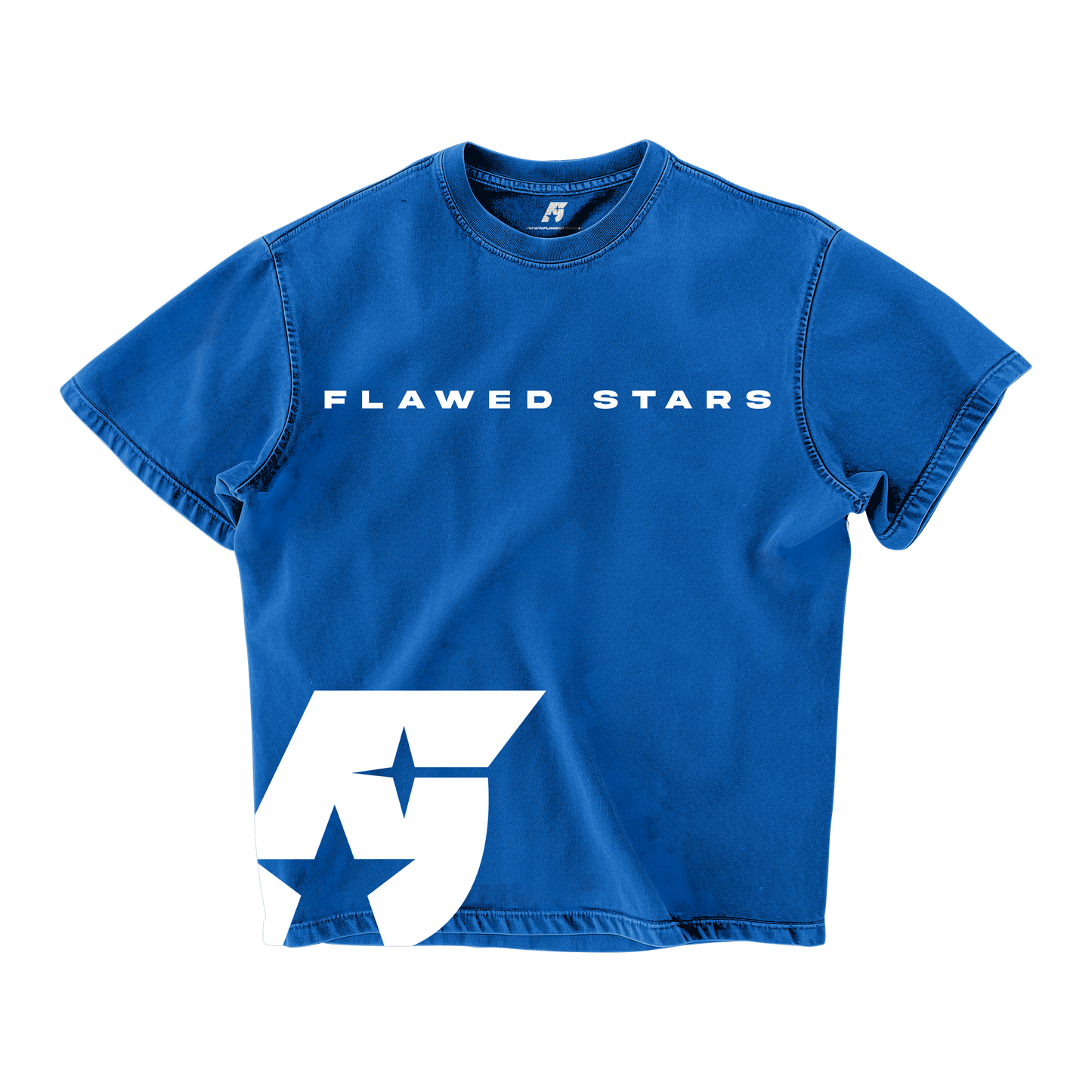 Flawed Stars Logo Oversized T-shirt Blue