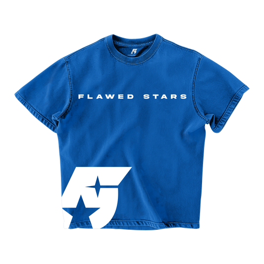 Flawed Stars Logo Oversized T-shirt Blue